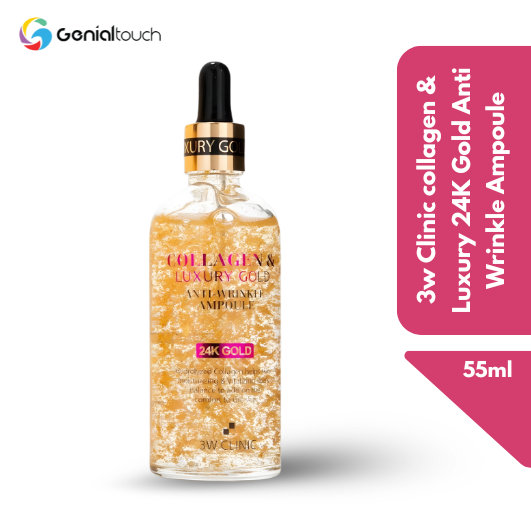3w Clinic collagen & Luxury 24K Gold Anti Wrinkle Ampoule - 55ml