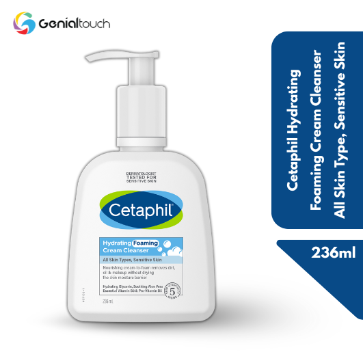 Cetaphil Hydrating Foaming Cream Cleanser All Skin Type, Sensitive Skin 236ml